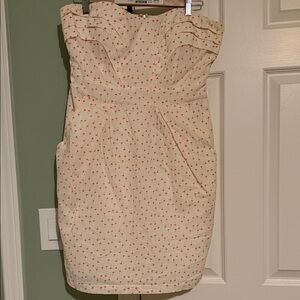 MM Couture Strapless Cream and Red Dress